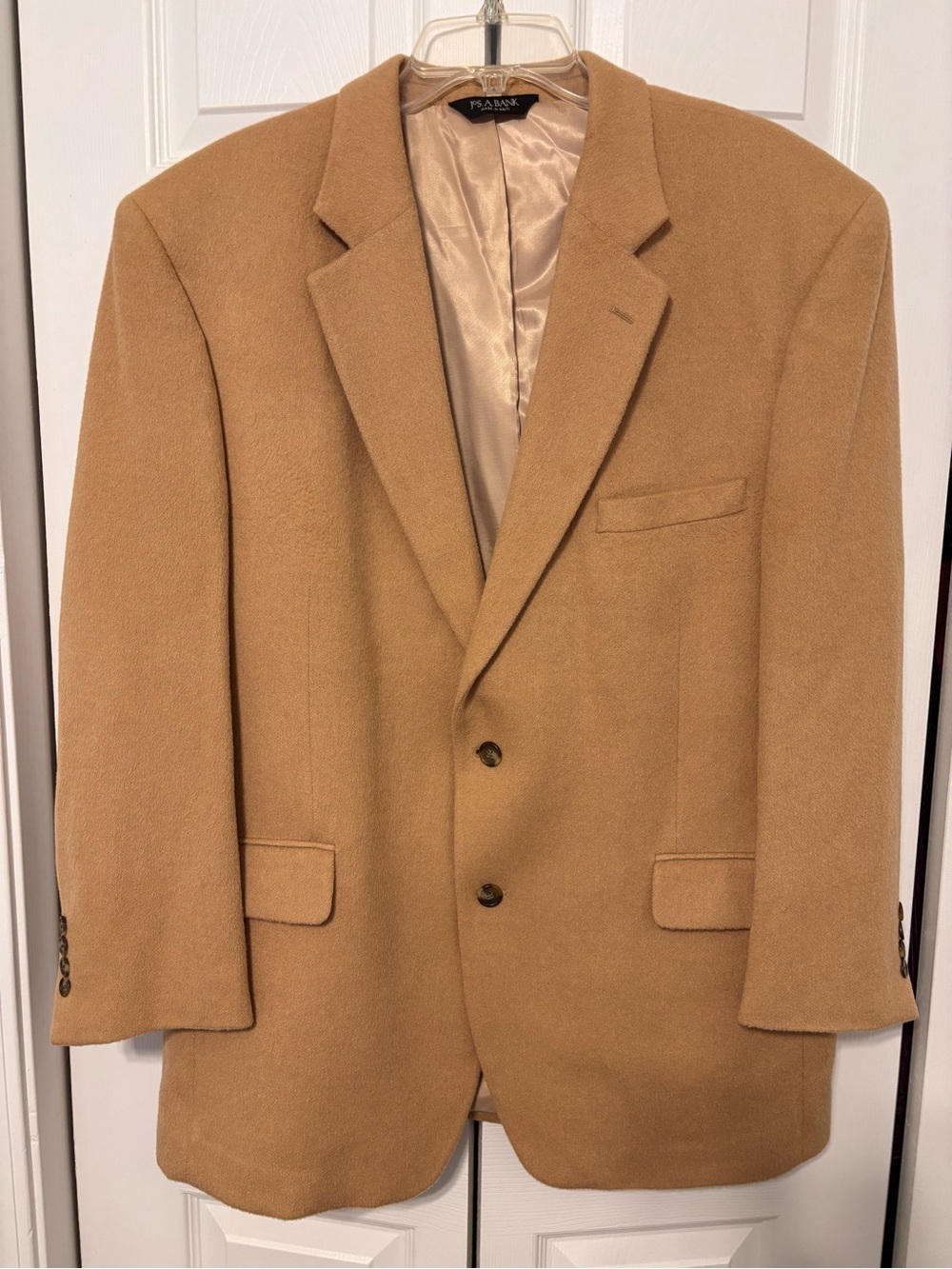 Jos A Bank Men’s 46R 100% Camel Hair Sport Coat Blazer 2 Button Quiet Luxury